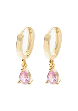 Rose Quartz Huggies