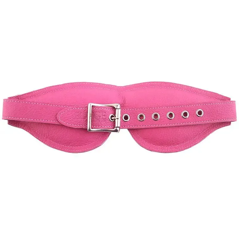 Rouge Garments Leather-padded Pink Bondage Blindfold with Buckle Fastener