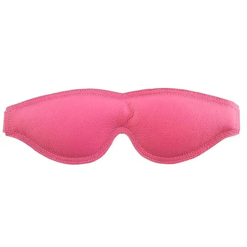 Rouge Garments Leather-padded Pink Bondage Blindfold with Buckle Fastener
