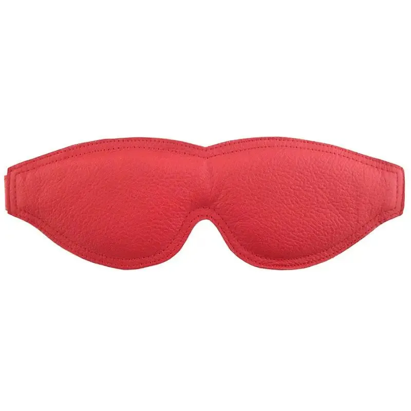 Rouge Garments Leather-padded Red Bondage Blindfold with Buckle Fastener