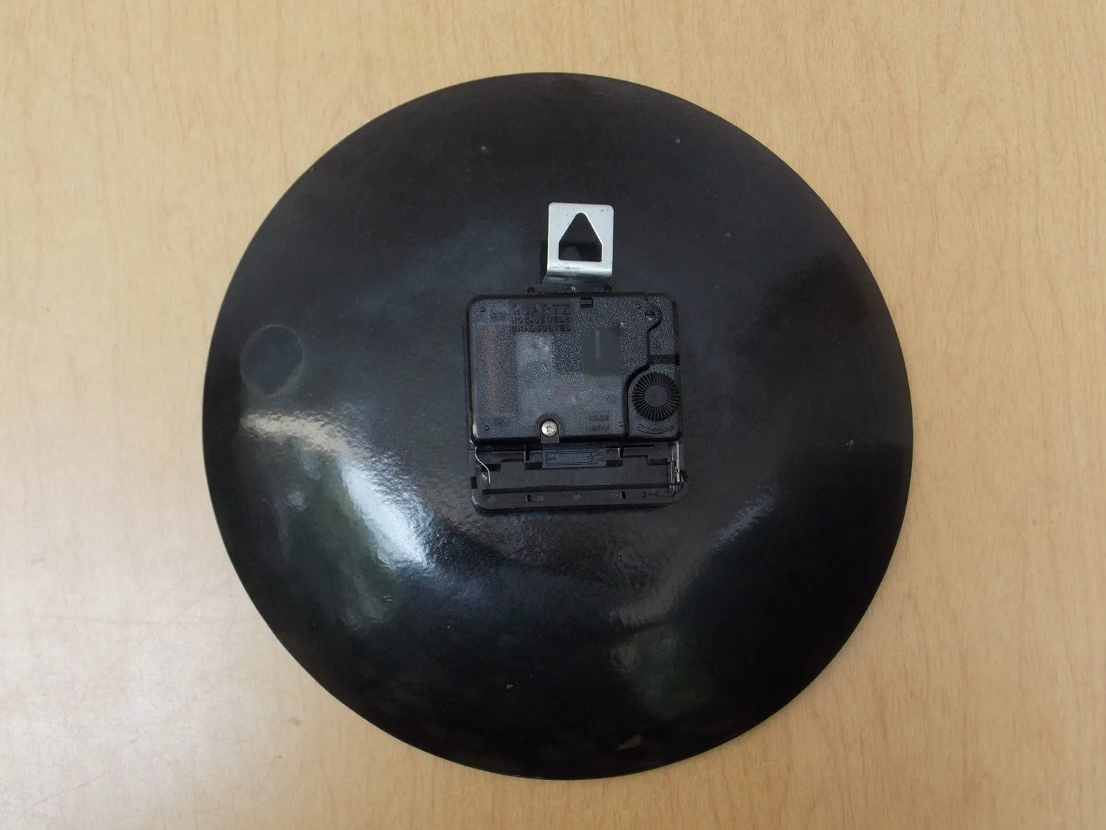 Round Bovano Black & White Enameled Plate Clock, Quartz