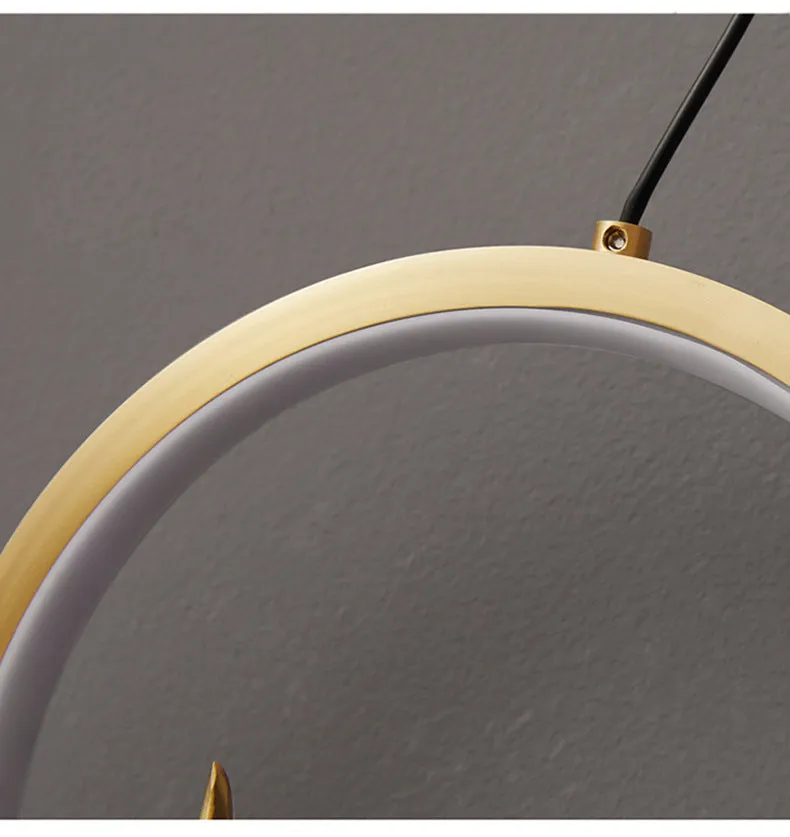 Round Golden Antler Wall Lamp