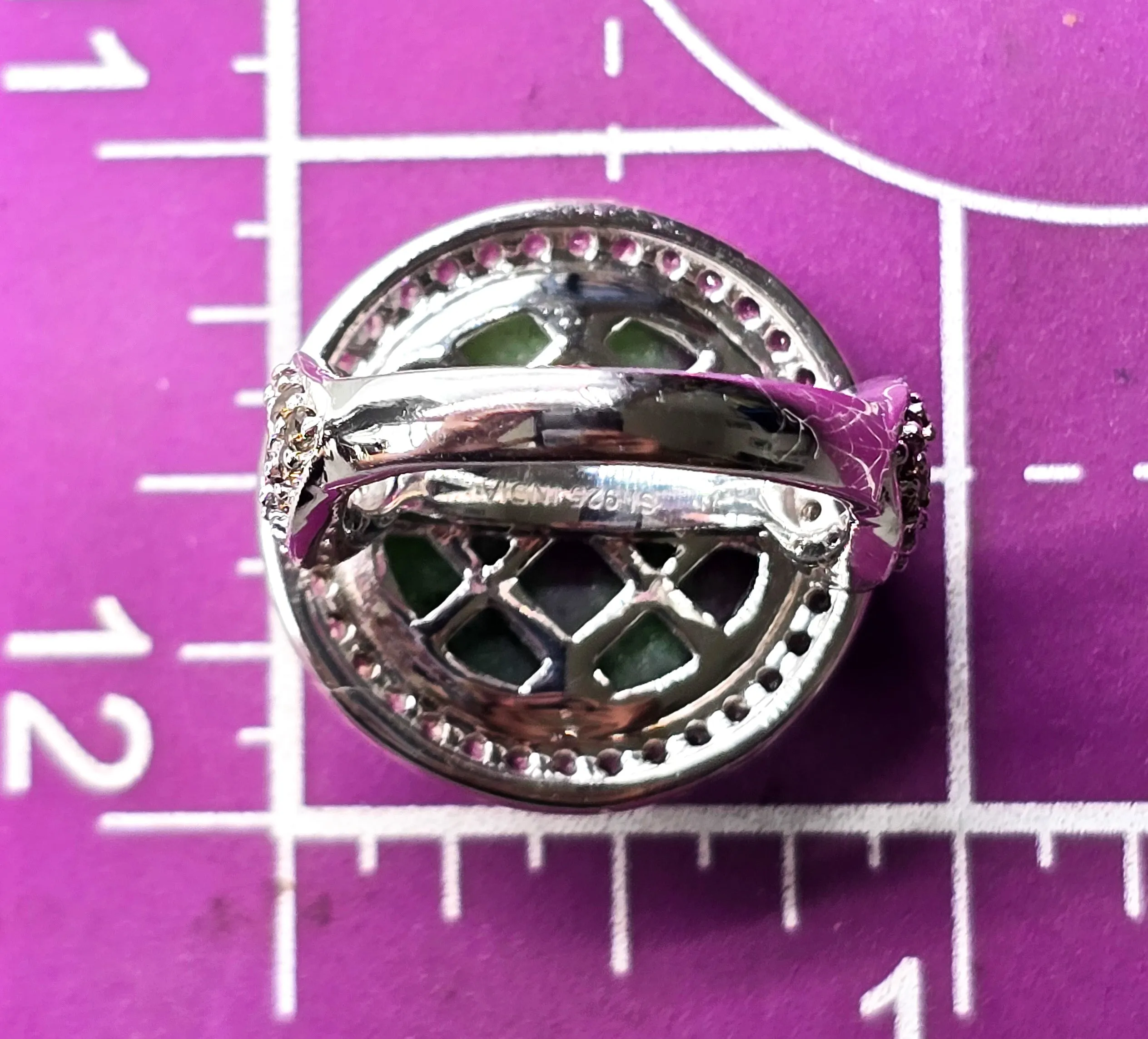 Ruby Zoisite  7.50 Ct and Smokey Quartz Sterling silver ring size 6