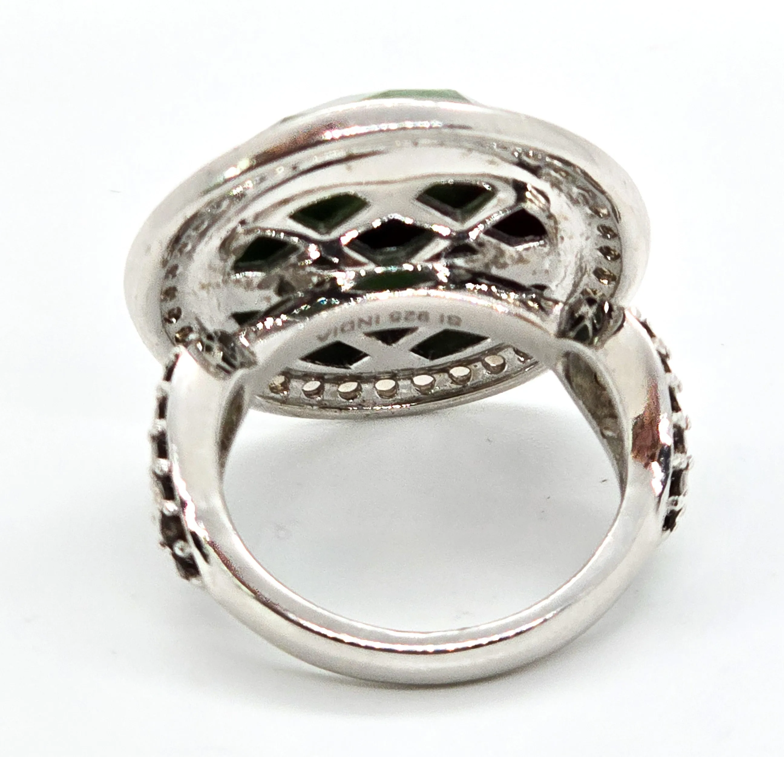 Ruby Zoisite  7.50 Ct and Smokey Quartz Sterling silver ring size 6