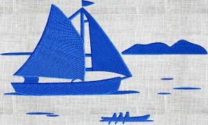 Sailboat Bay Yacht Design - Travel beach Sea Ocean theamed - EMBROIDERY DESIGN FILE - Instant download - Dst Hus Jef Pes Exp formats