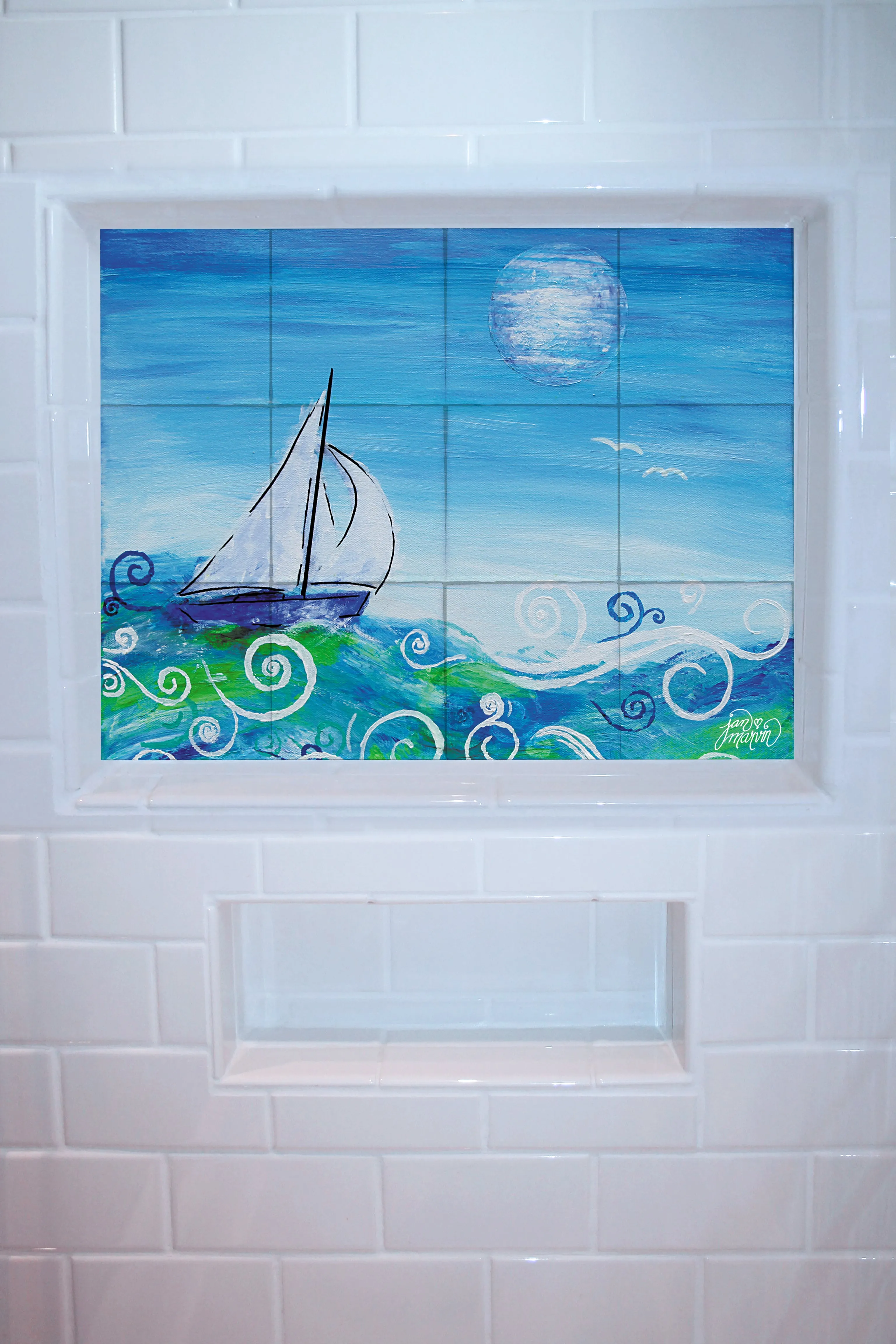 Sailing Tile Mural, High Quality (won't fade), Indoor or Outdoor, Beach Wall Tiles, Backsplash, Shower, Mosaic