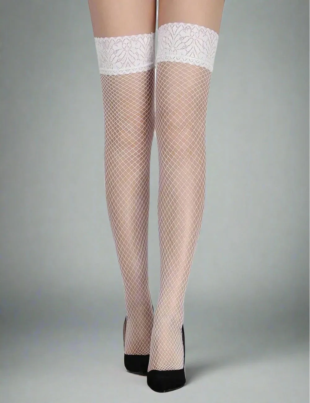 Scandals Lace Top Fishnet Stockings - Seductive Lace Toped Stockings