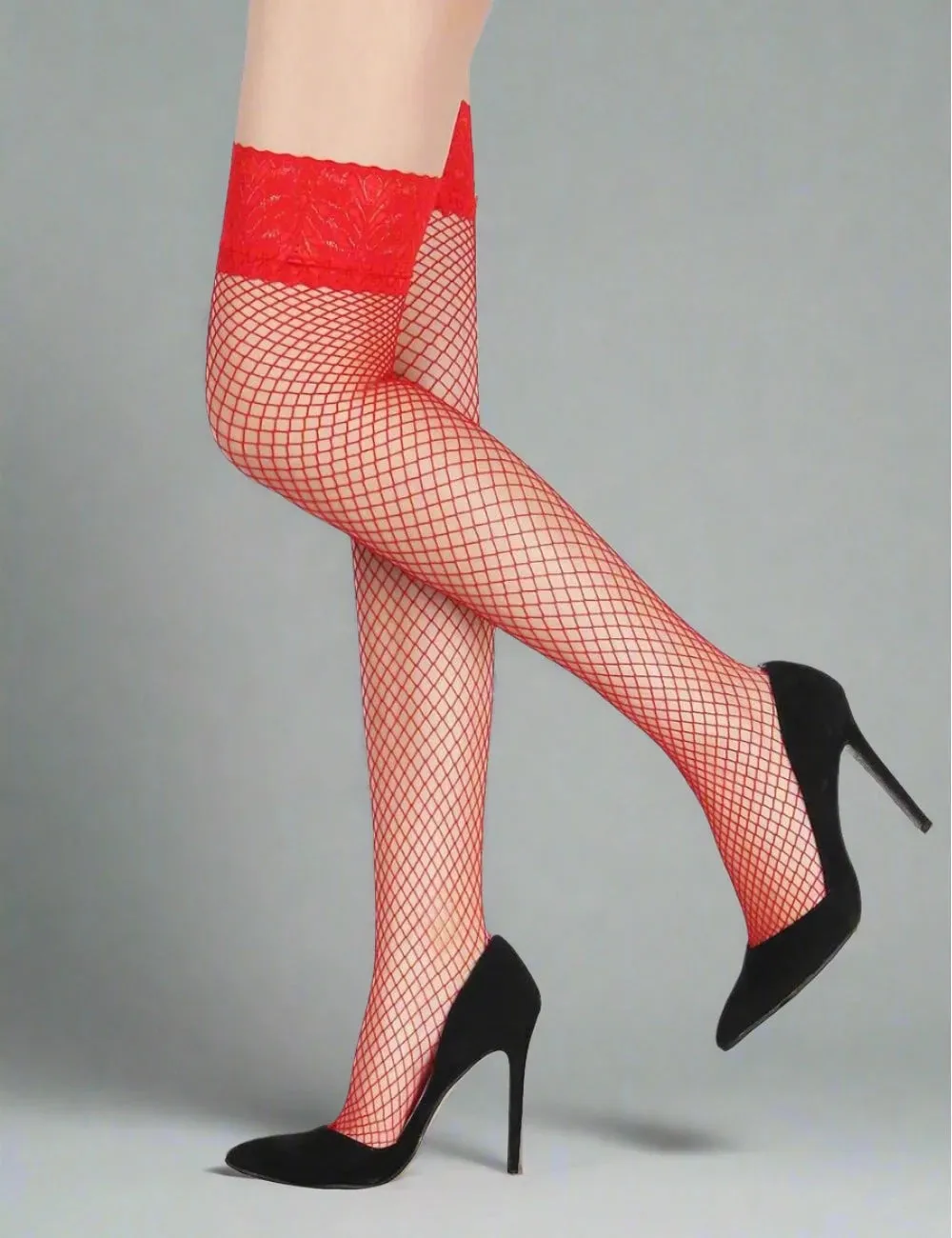 Scandals Lace Top Fishnet Stockings - Seductive Lace Toped Stockings