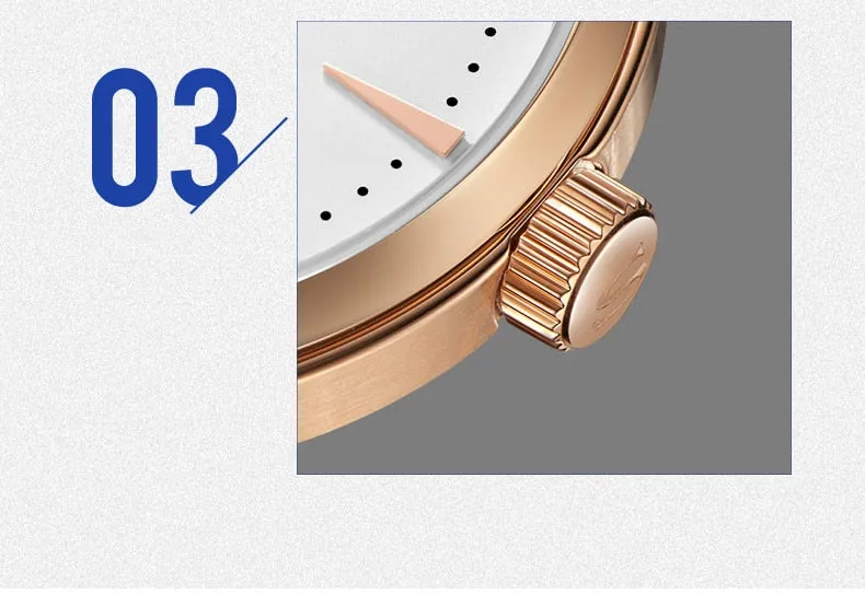 Sea-Gull Automatic waterproof Rose Gold Mechanical watch with seconds sub-dial. Calibre : ST17  Movement : 519.12.6075 (white) 819.22.6075 (Black)