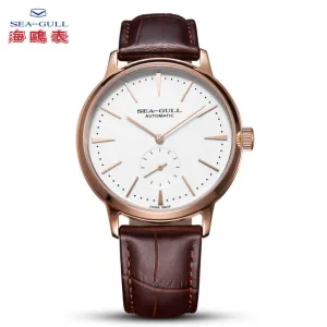 Sea-Gull Automatic waterproof Rose Gold Mechanical watch with seconds sub-dial. Calibre : ST17  Movement : 519.12.6075 (white) 819.22.6075 (Black)