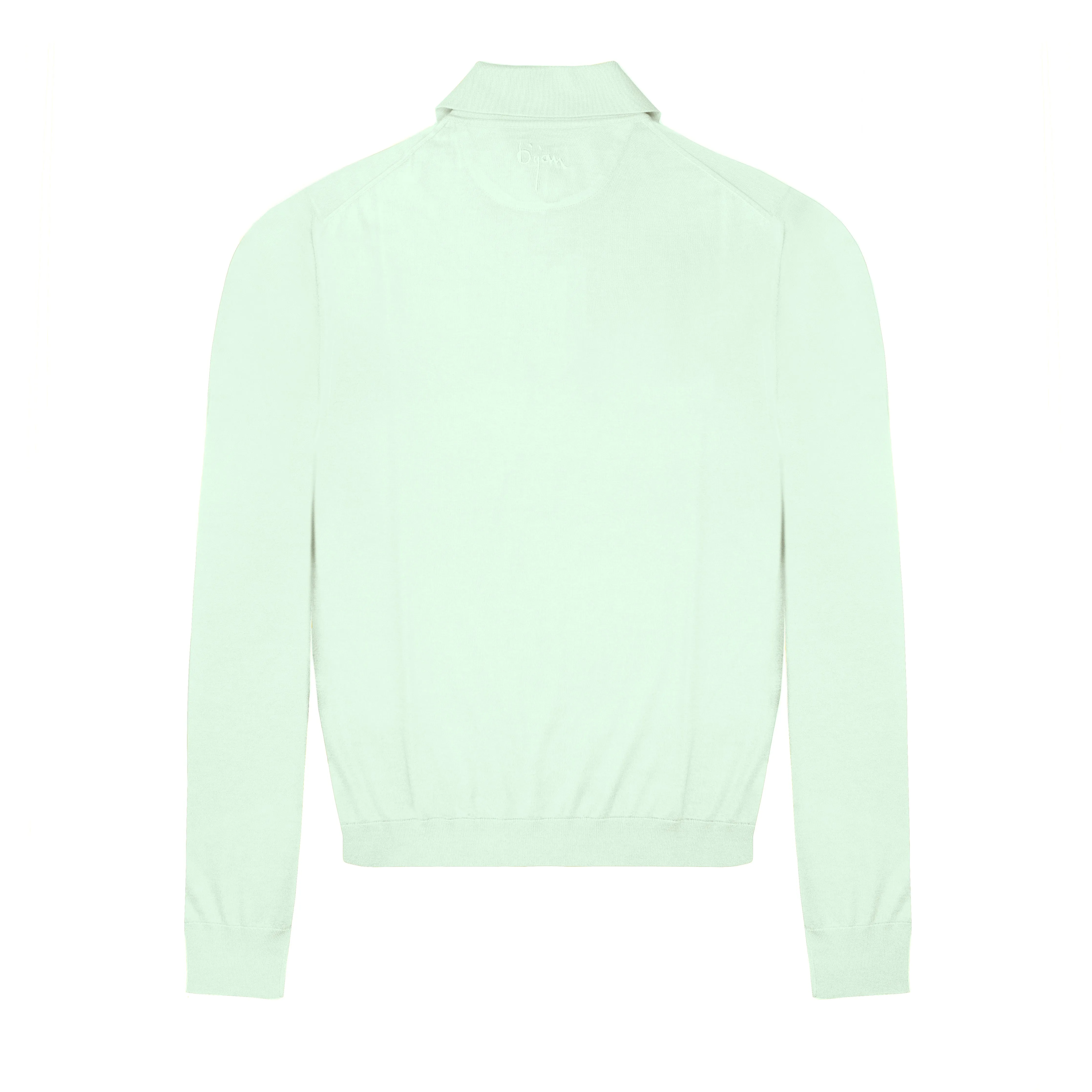 Seafoam Long Sleeve Cashmere and Silk Polo Shirt
