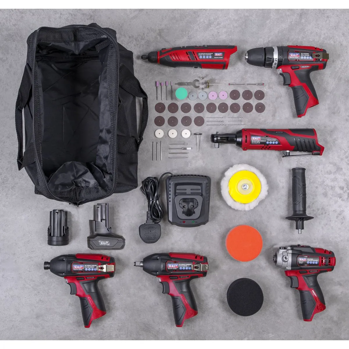 Sealey 6 x 12V SV12 Series Cordless Power Tool Combo Kit