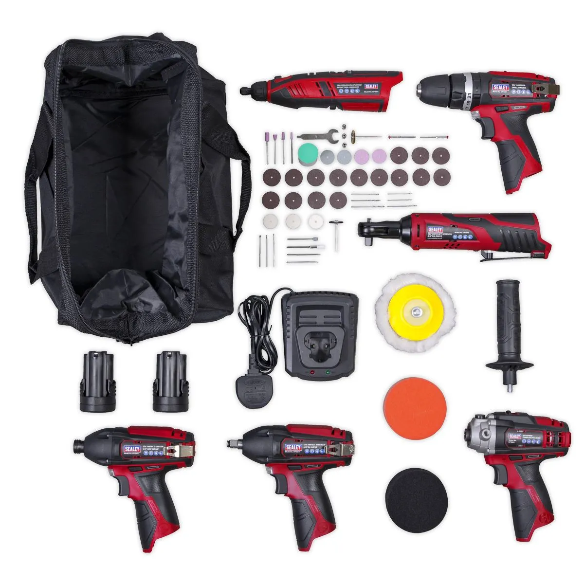 Sealey 6 x 12V SV12 Series Cordless Power Tool Combo Kit