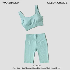 Seamless Women's Yoga Set - Sports Bra and Shorts - Fitness Workout Outfit (2-Piece)