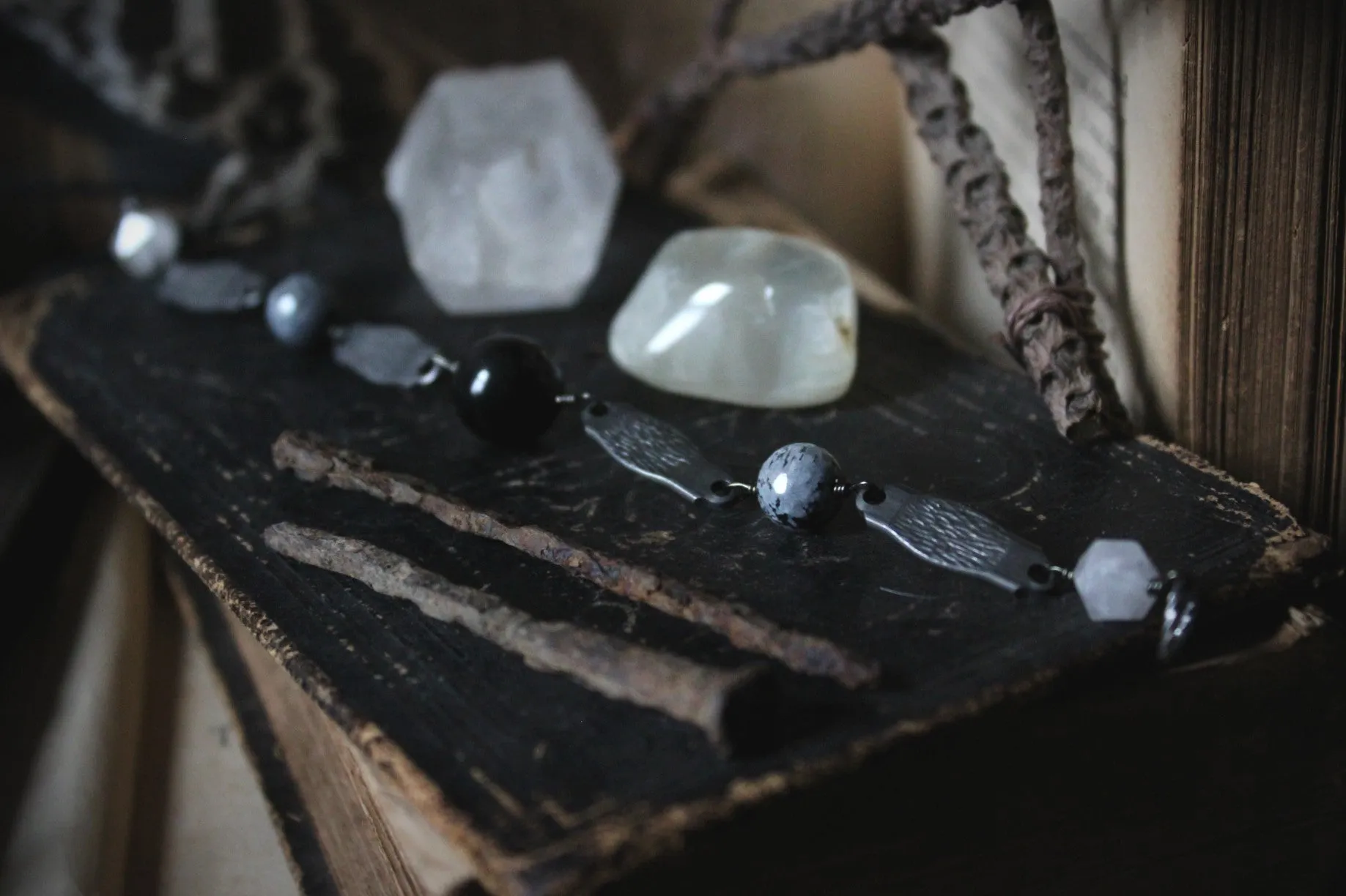 Season of the Witch, Pt.II | Maiden, Mother & Crone. Vintage Steel Gemstone Bracelet.
