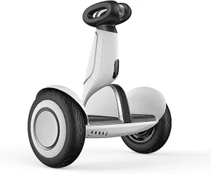 Segway Ninebot S-Plus Smart Self-Balancing Electric Scooter with Intelligent Lighting and Battery System, Remote Control and Auto-Following Mode, White
