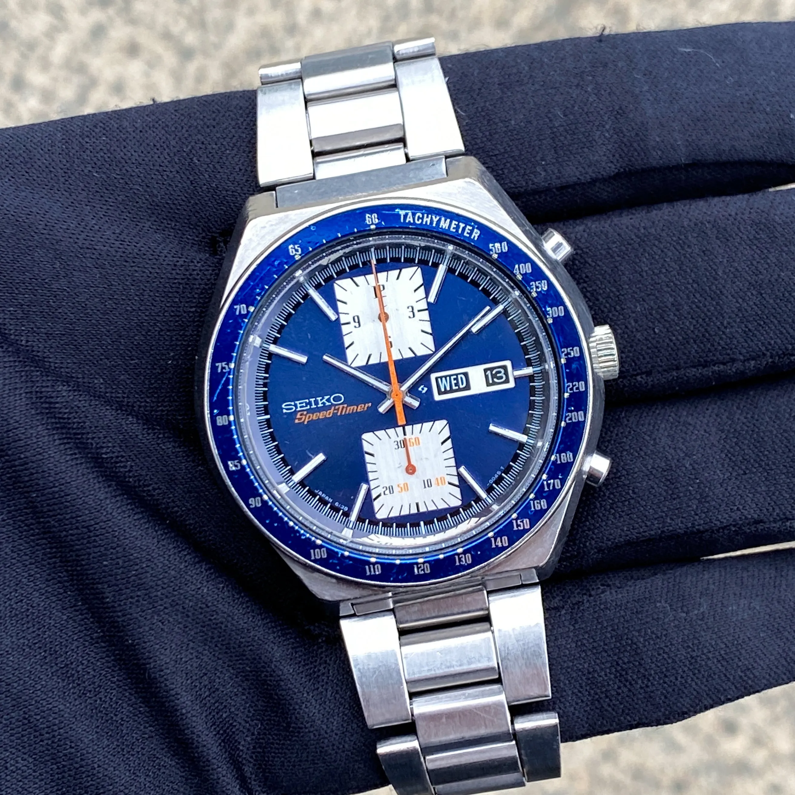 Seiko 6138-0030 Kakume -0045T Speed-Timer JDM Chronograph c 1978 43 mm