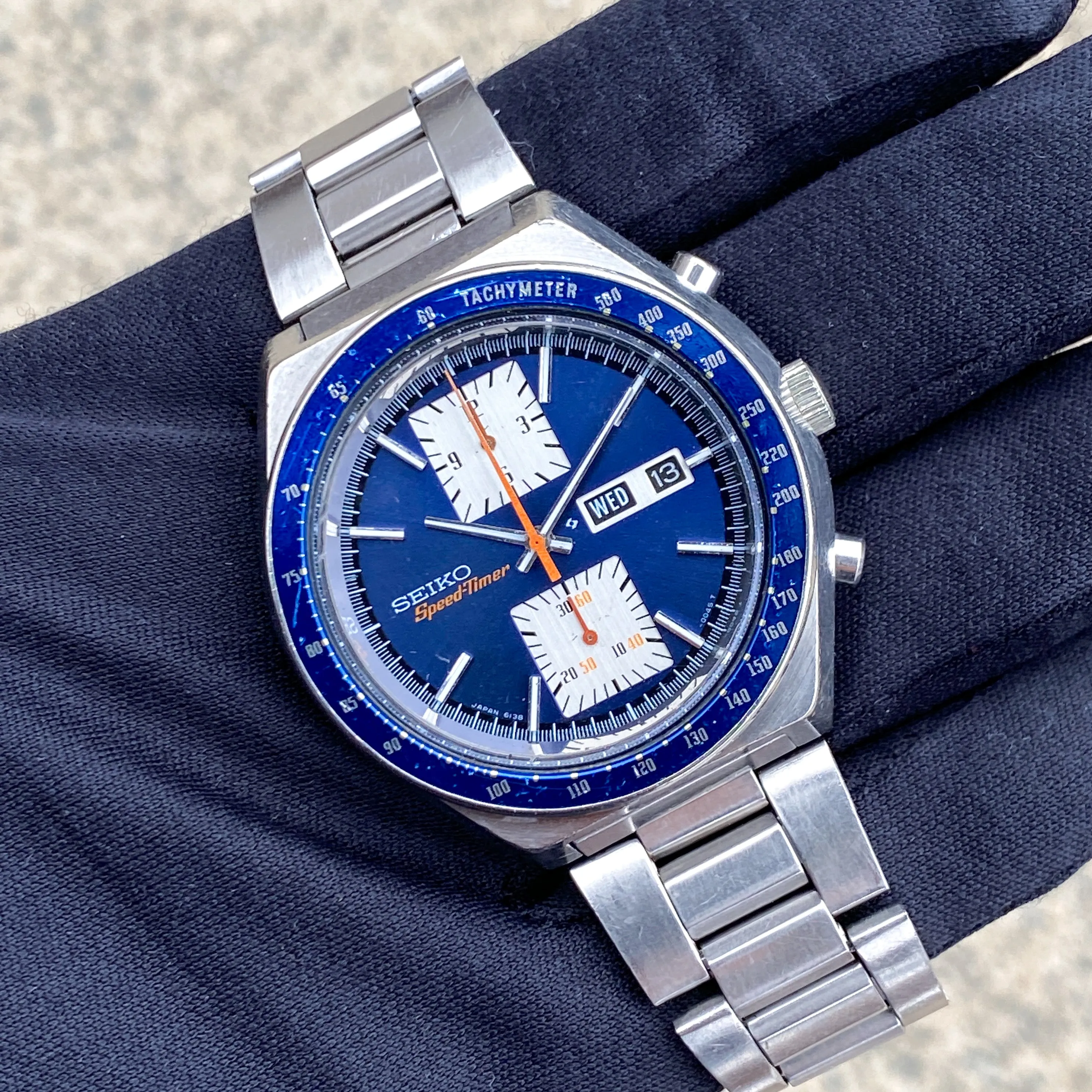 Seiko 6138-0030 Kakume -0045T Speed-Timer JDM Chronograph c 1978 43 mm