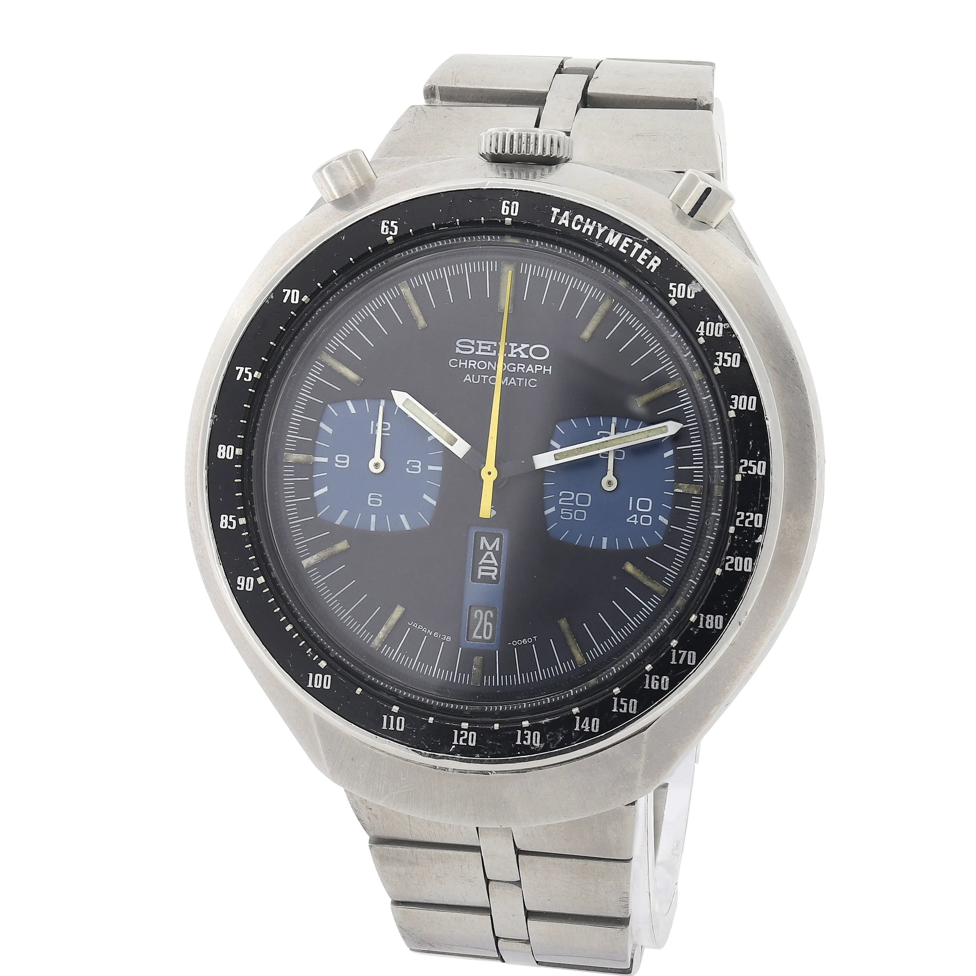 Seiko 6138-0040 Bullhead -0060T Blue Chronograph Automatic c. 1976 Steel 44 mm