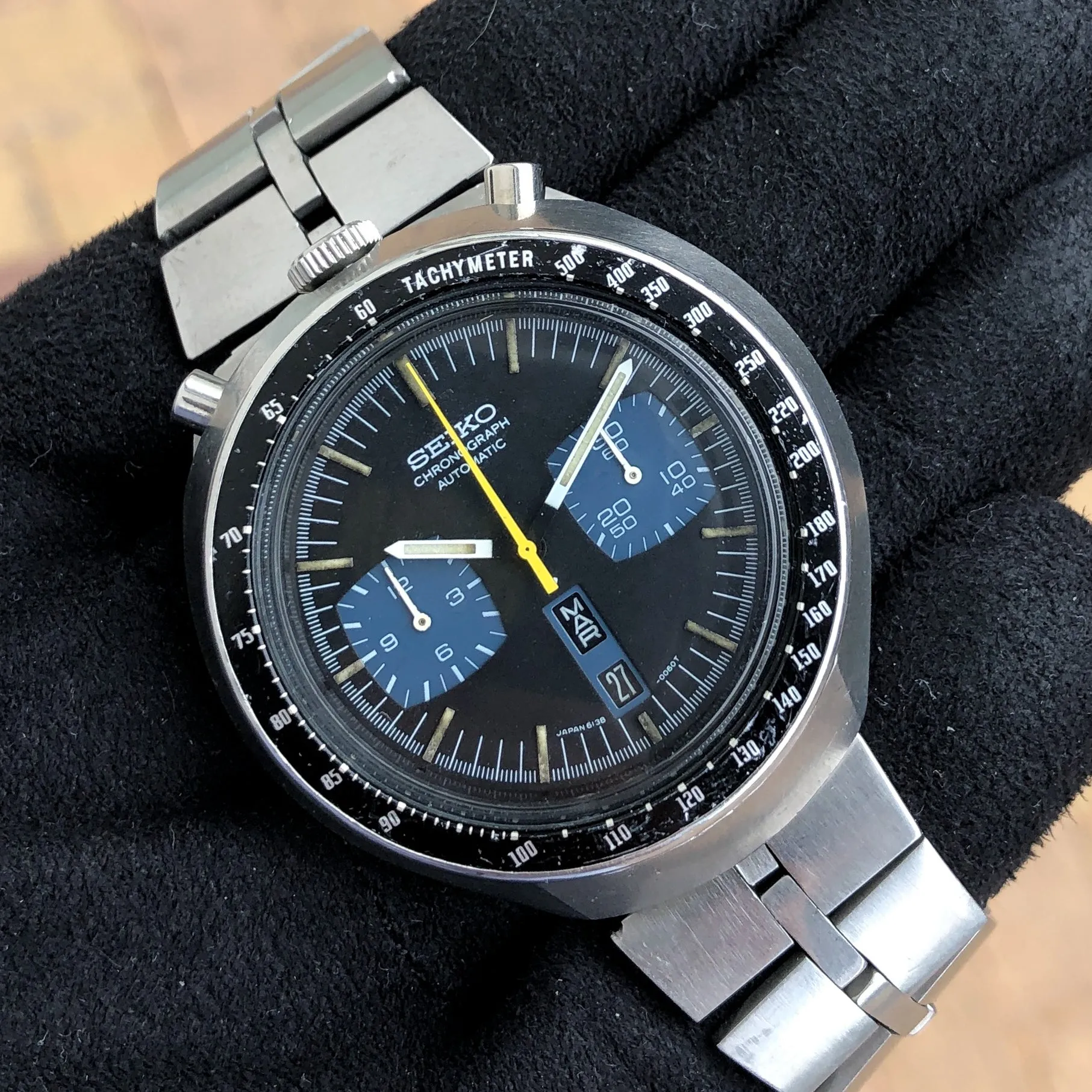 Seiko 6138-0040 Bullhead -0060T Blue Chronograph Automatic c. 1976 Steel 44 mm