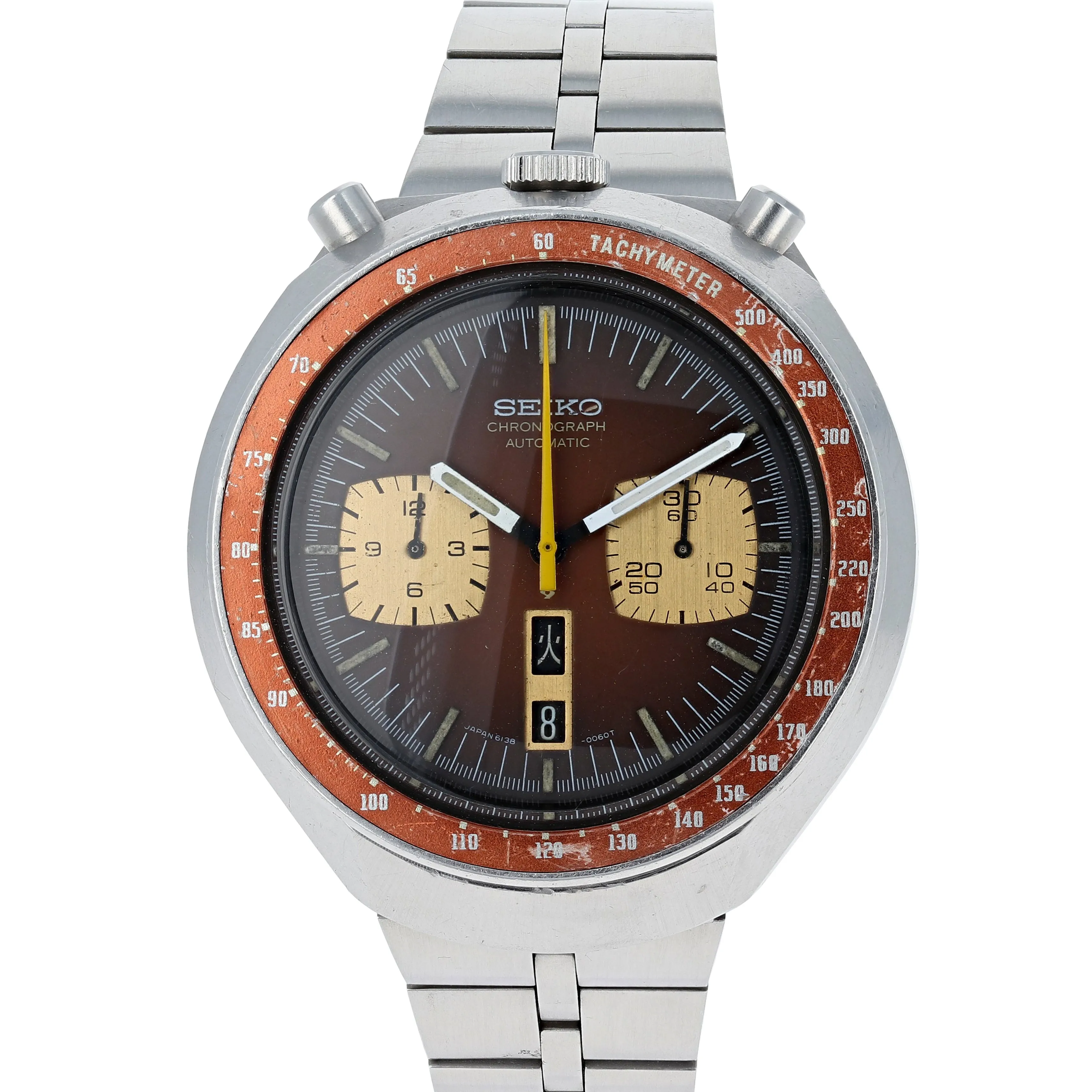 Seiko 6138-0040 Bullhead -0060T Chronograph Automatic c. 1977 Fishbone Steel 44 mm