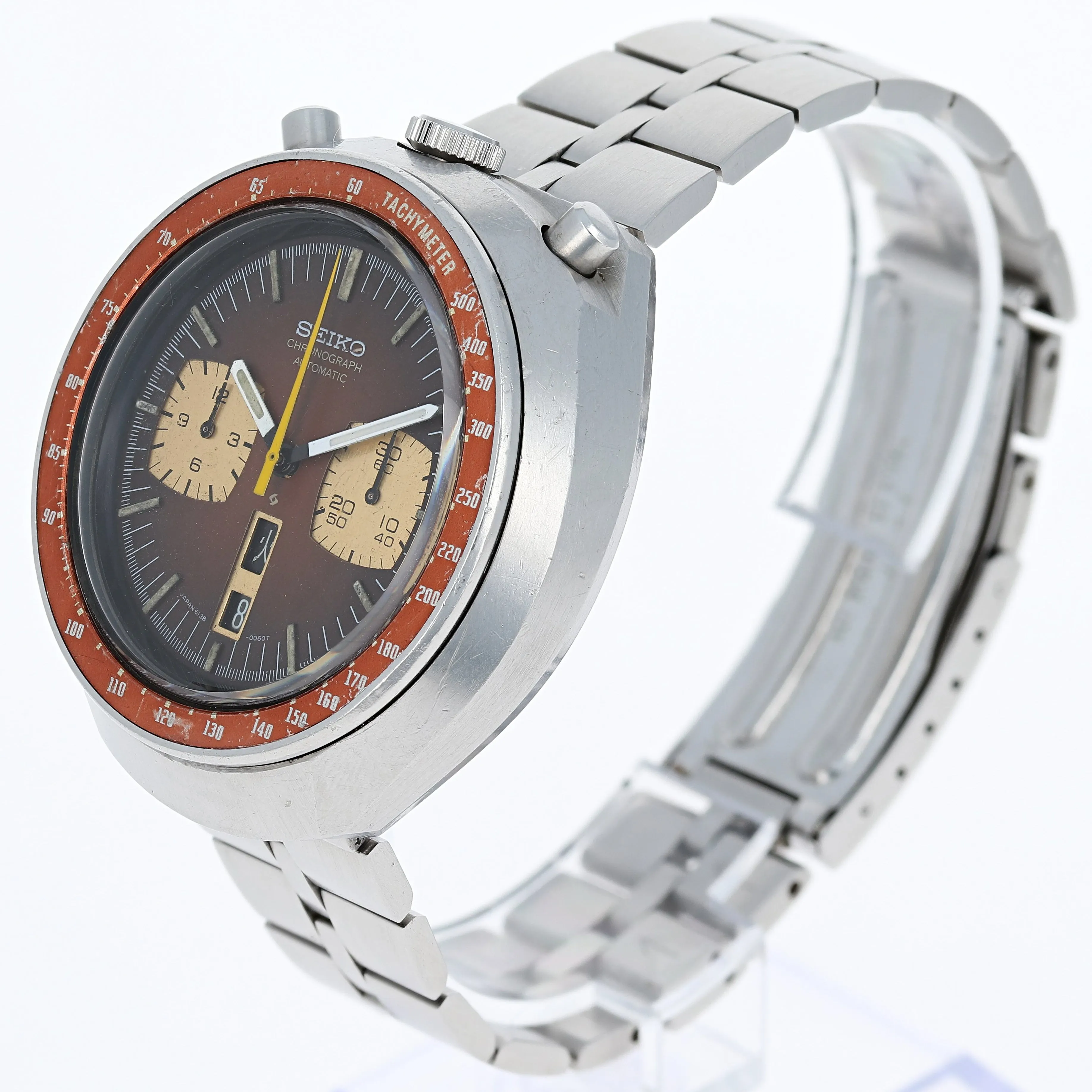 Seiko 6138-0040 Bullhead -0060T Chronograph Automatic c. 1977 Fishbone Steel 44 mm