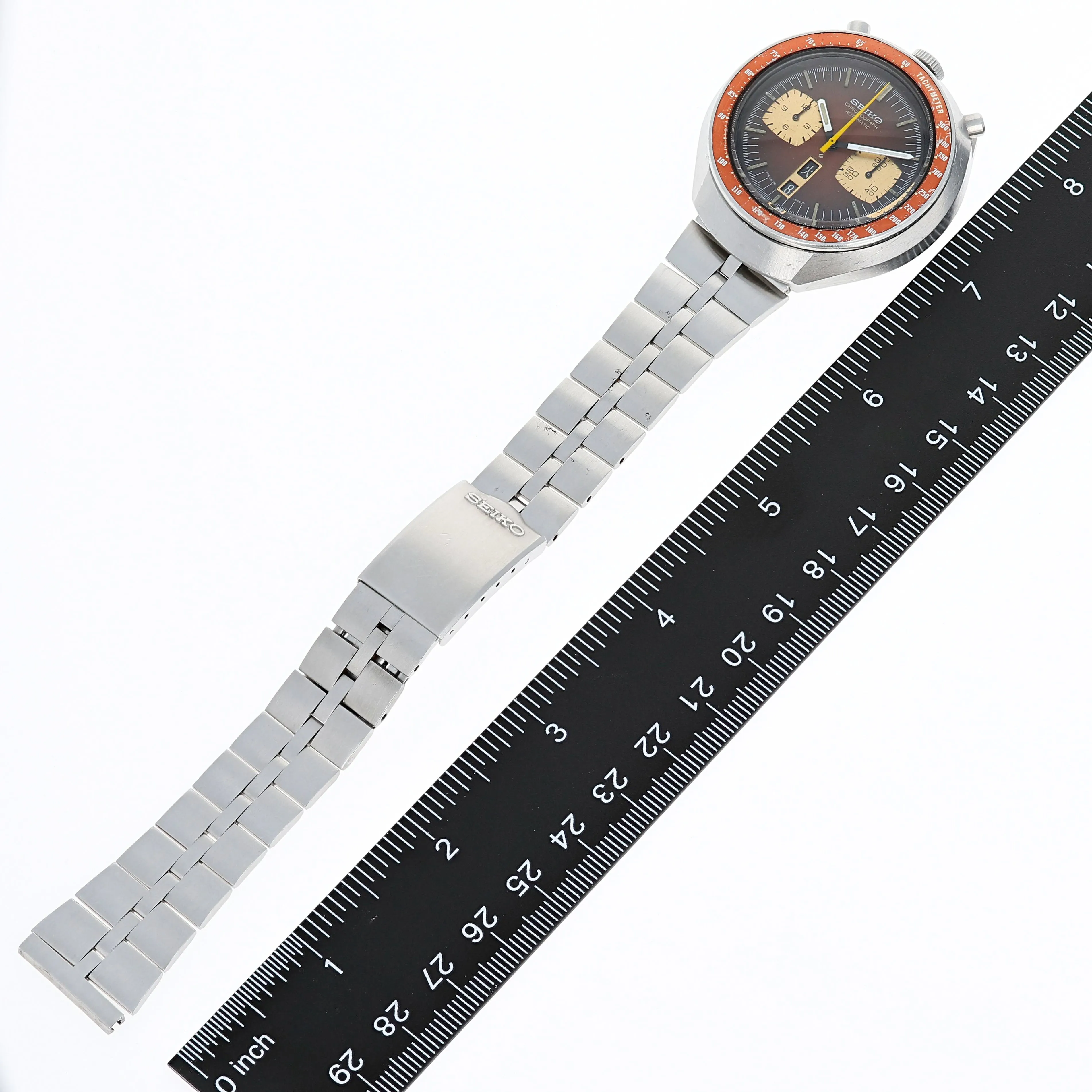 Seiko 6138-0040 Bullhead -0060T Chronograph Automatic c. 1977 Fishbone Steel 44 mm