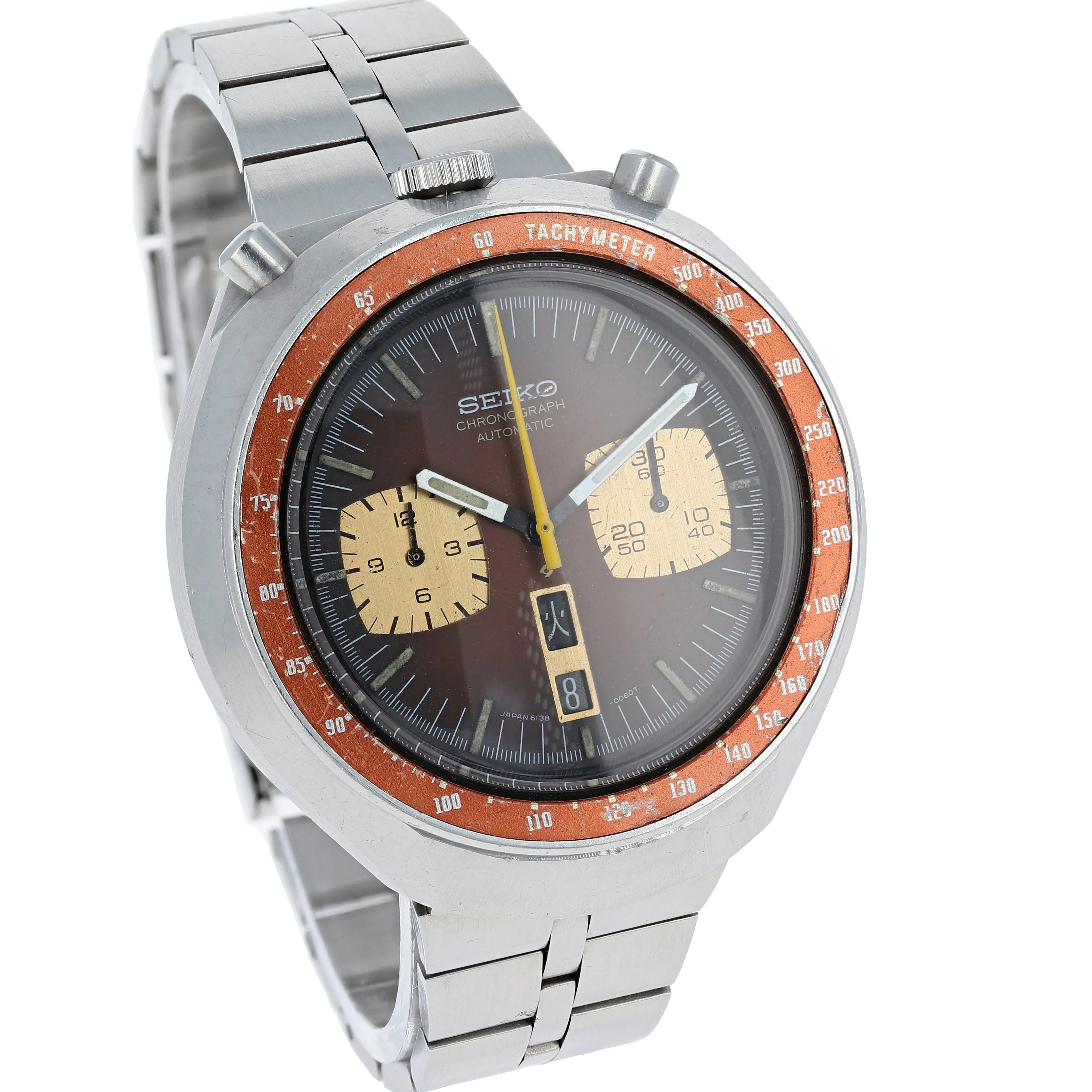Seiko 6138-0040 Bullhead -0060T Chronograph Automatic c. 1977 Fishbone Steel 44 mm