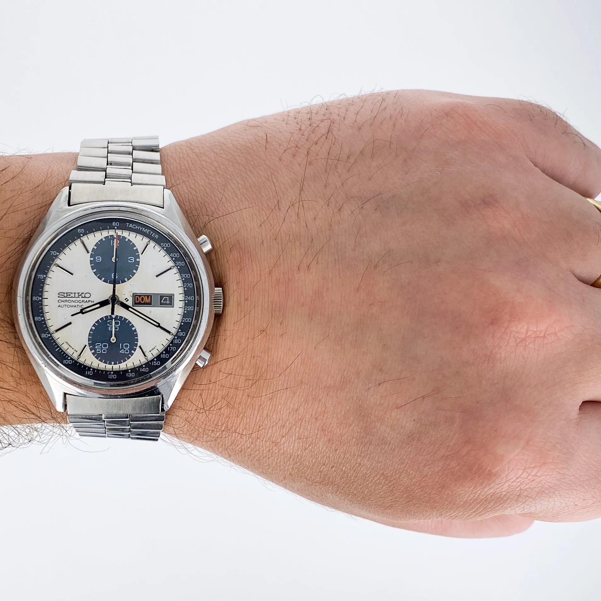 Seiko 6138-8021 Panda -8040T Chronograph Automatic c. 1978 Unpolished Steel 41 mm