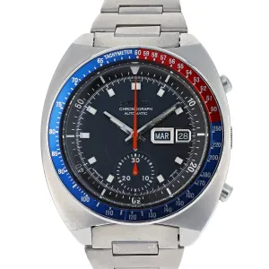 Seiko 6139-6002 Pogue AH001M -6030R Blue Black Automatic Chronograph c. 1979 Steel 41 mm
