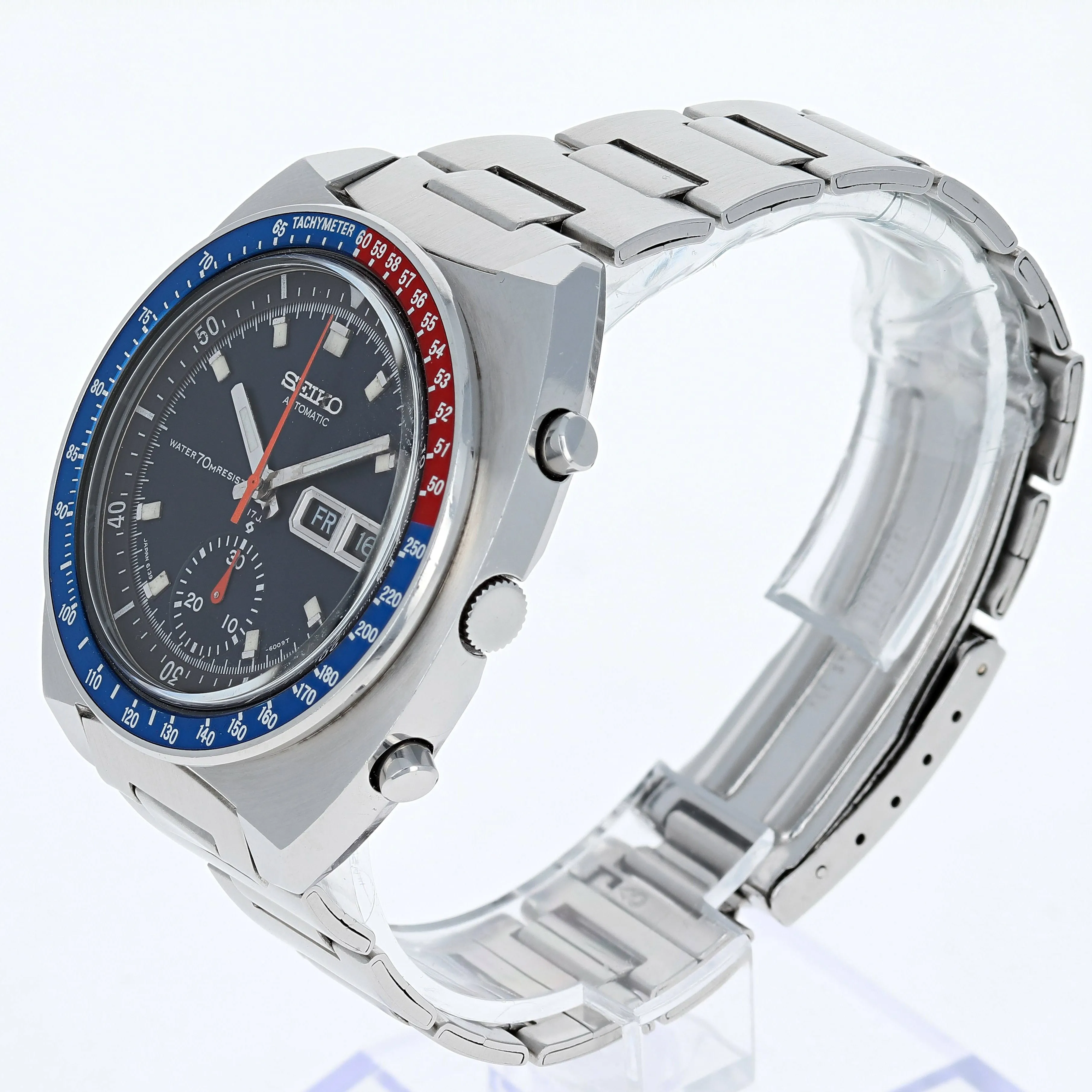 Seiko 6139-6002 Pogue RARE 6139A Water 70M Resist Blue Chronograph c. 1969 Steel 41 mm