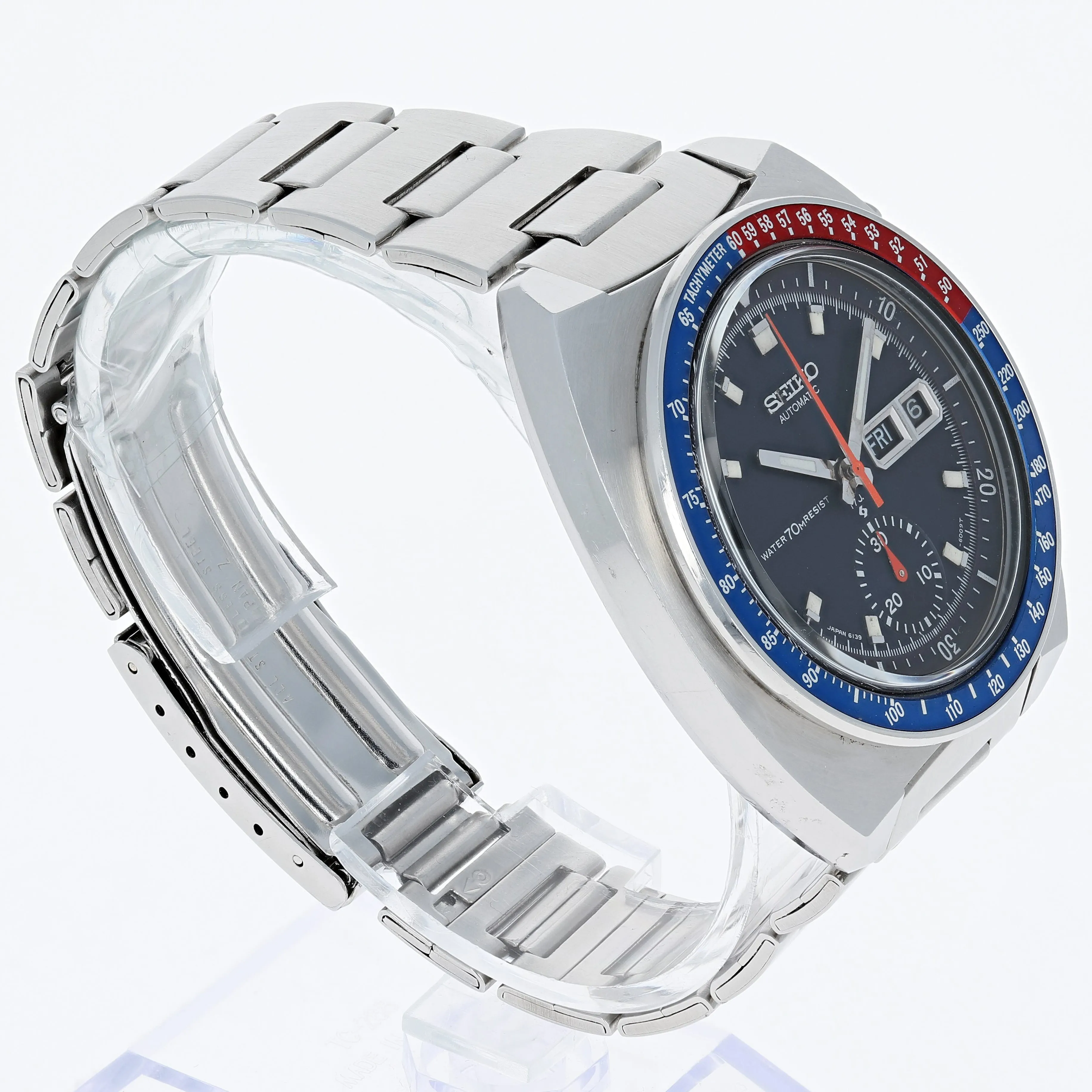 Seiko 6139-6002 Pogue RARE 6139A Water 70M Resist Blue Chronograph c. 1969 Steel 41 mm