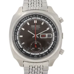 Seiko 6139-6022 Pulsations -6020T Tropical Black Automatic Chronograph c. 1972 Steel 40 mm
