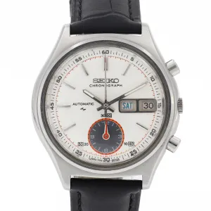 Seiko Flyback 7016-8001 Cal. 7016A Silver White Rare Chronograph c. 1974 Steel 38 mm