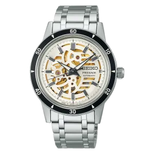 Seiko Presage Automatic machinery Ivory Hollow metal men's watch SARY255