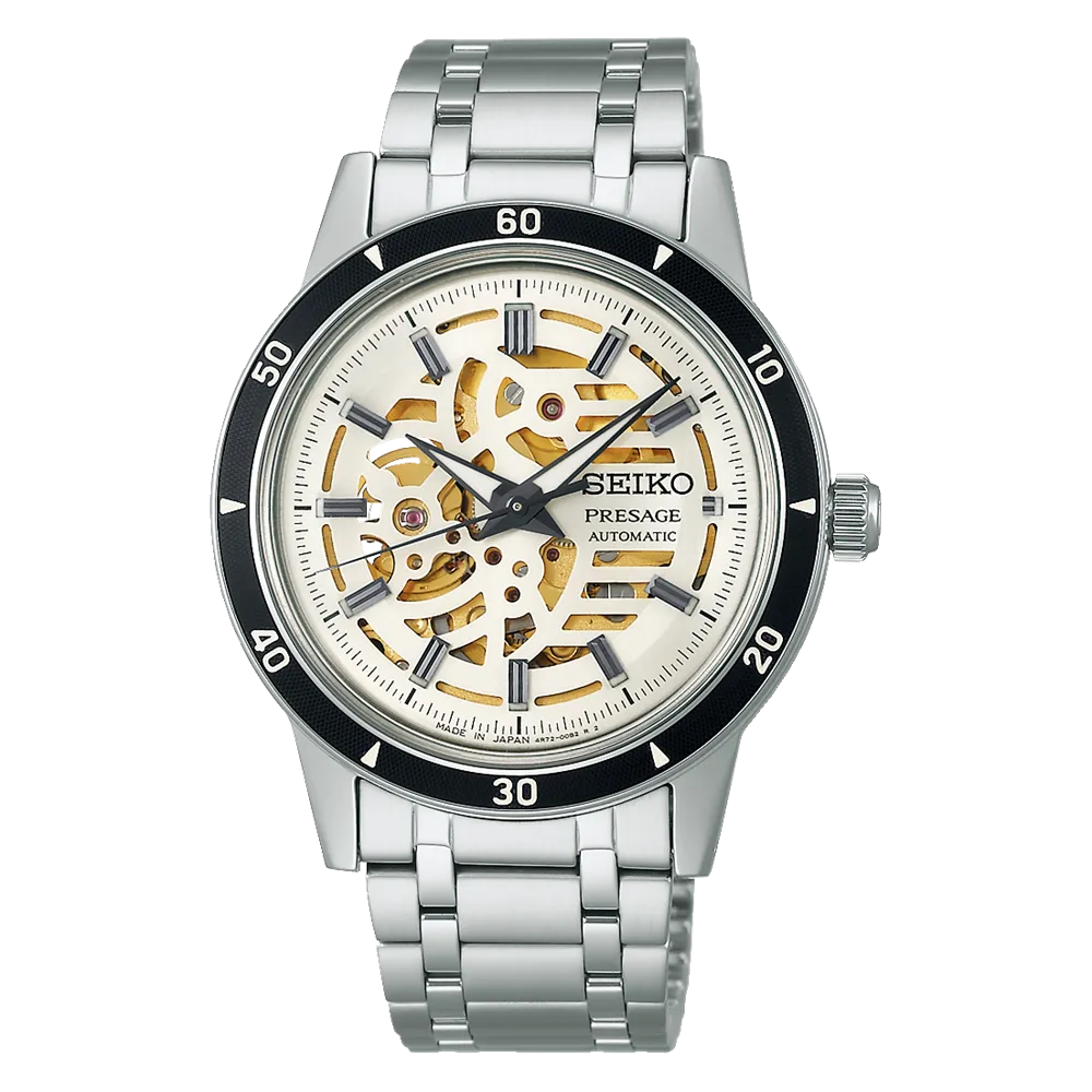Seiko Presage Automatic machinery Ivory Hollow metal men's watch SARY255