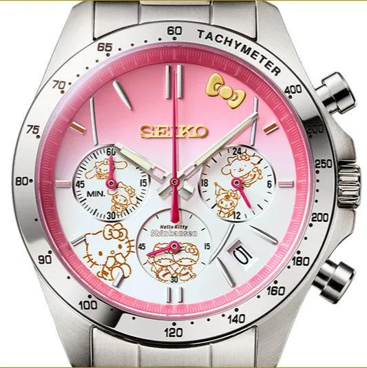Seiko X Hello Kitty 50th Anniversary Shinkansen 500 Series Collaboration Limited Edition Quartz Chronograph - PREORDER