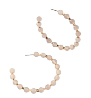 Semi Precious Stone Hoop Earrings