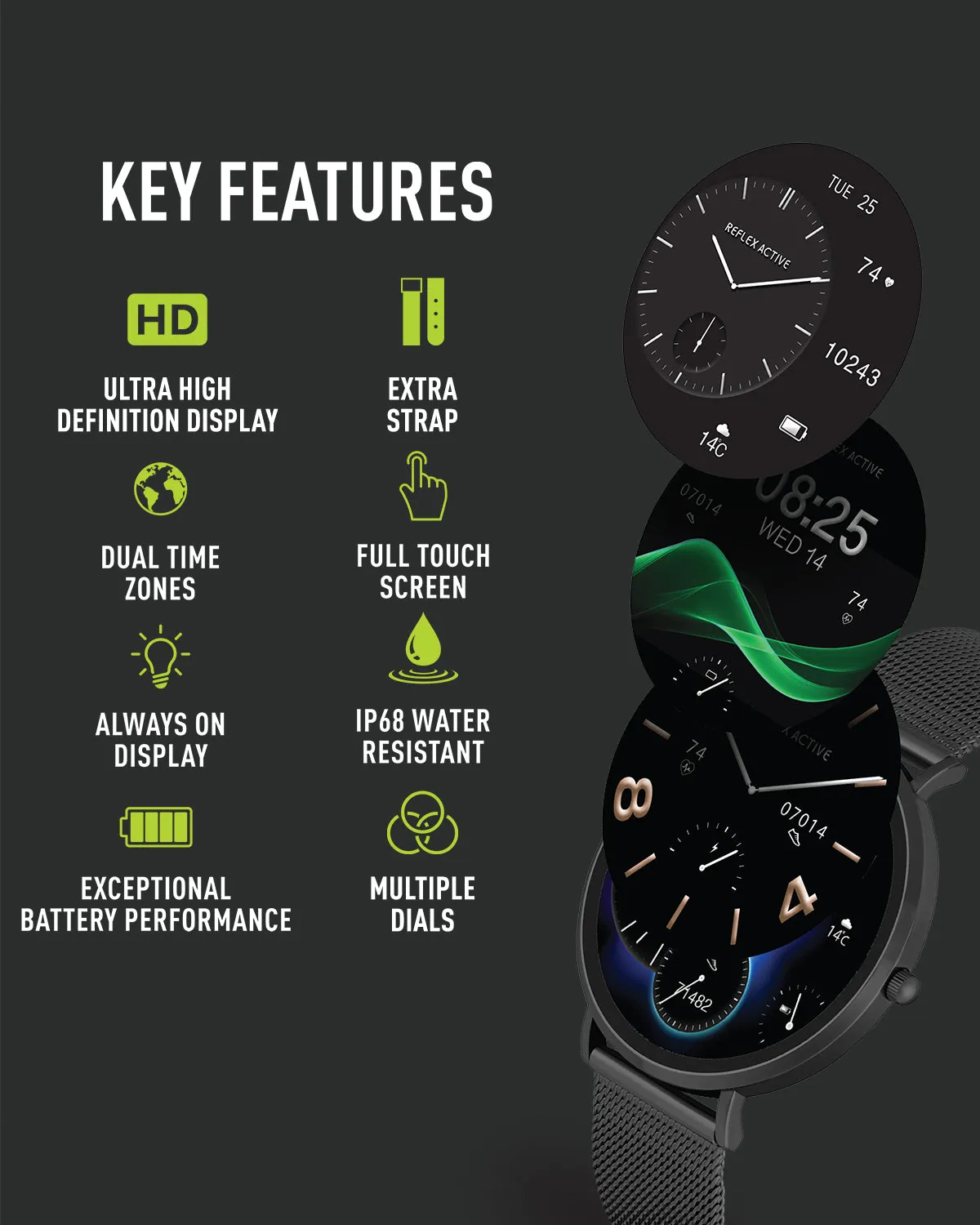 Series 42 Amoled Mesh and Grey Silicone Smart Watch Set