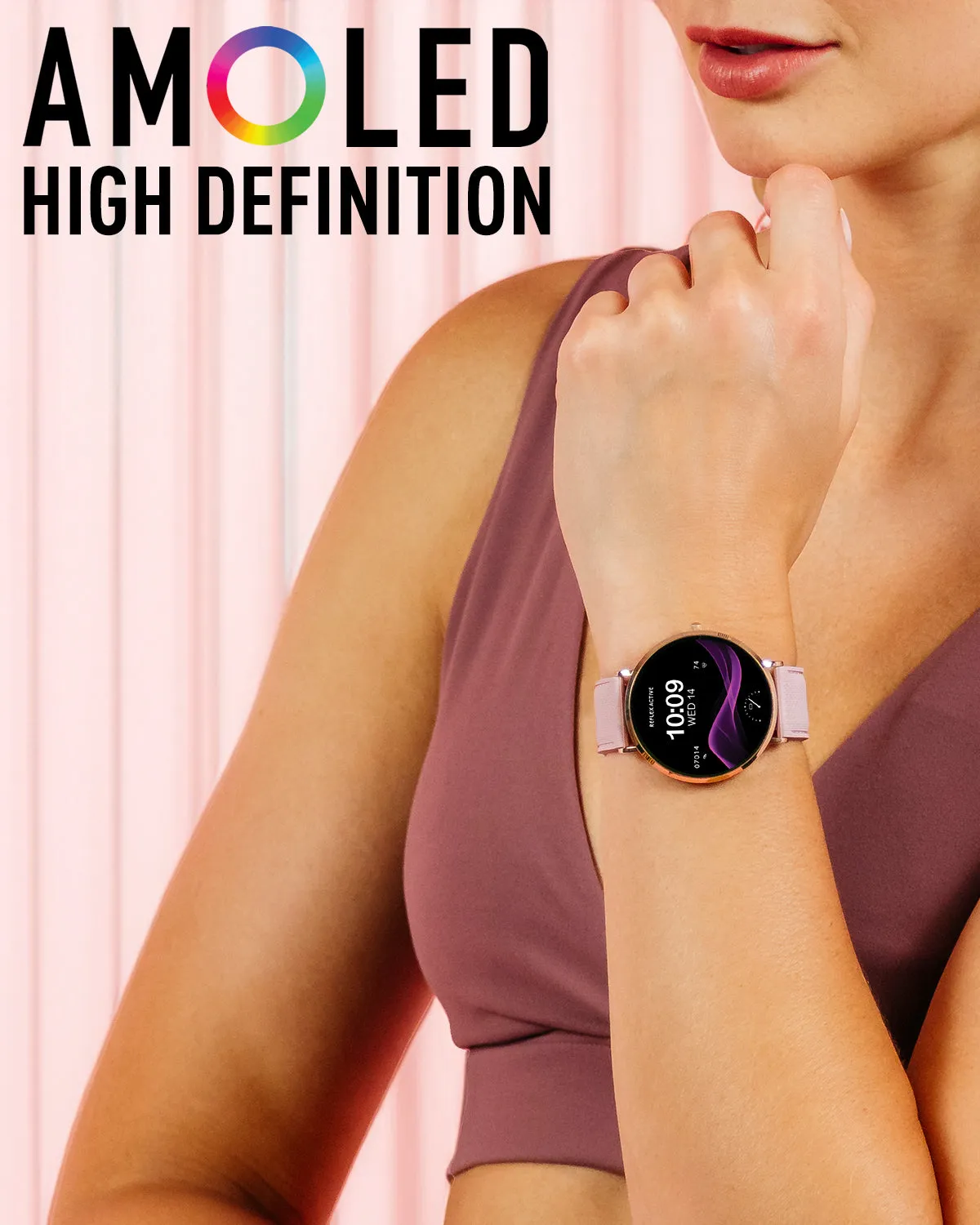Series 42 Amoled Rose Mesh and Pink Silicone Smart Watch Set