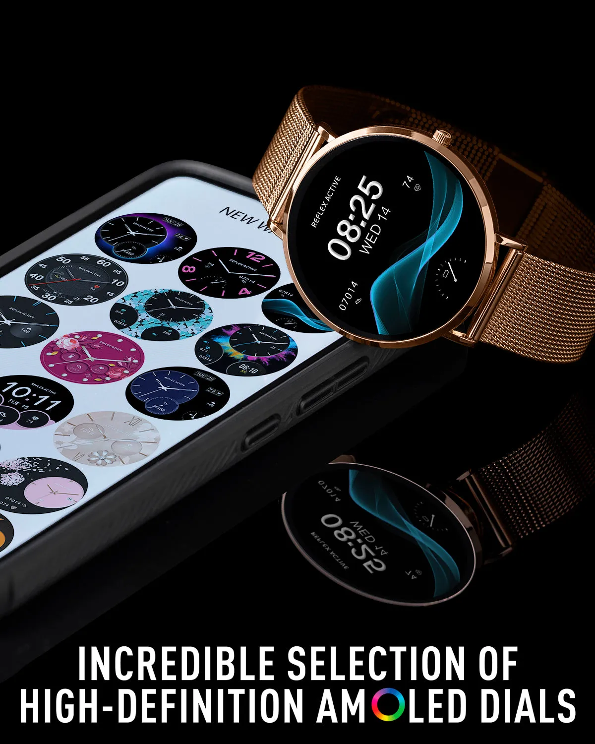 Series 42 Amoled Rose Mesh and Pink Silicone Smart Watch Set
