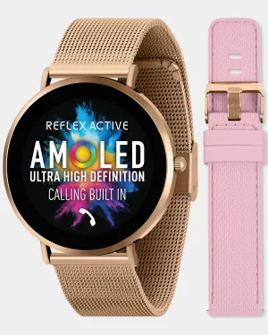 Series 42 Amoled Rose Mesh and Pink Silicone Smart Watch Set