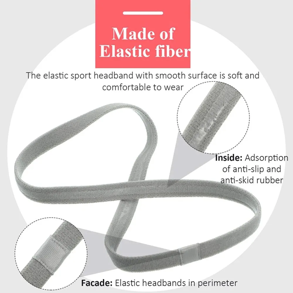 Set of 4 Thick Non-Slip Elastic Sport Headbands - Unisex Yoga Hair Bands