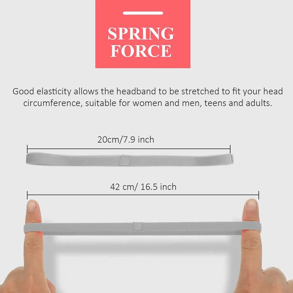 Set of 4 Thick Non-Slip Elastic Sport Headbands - Unisex Yoga Hair Bands