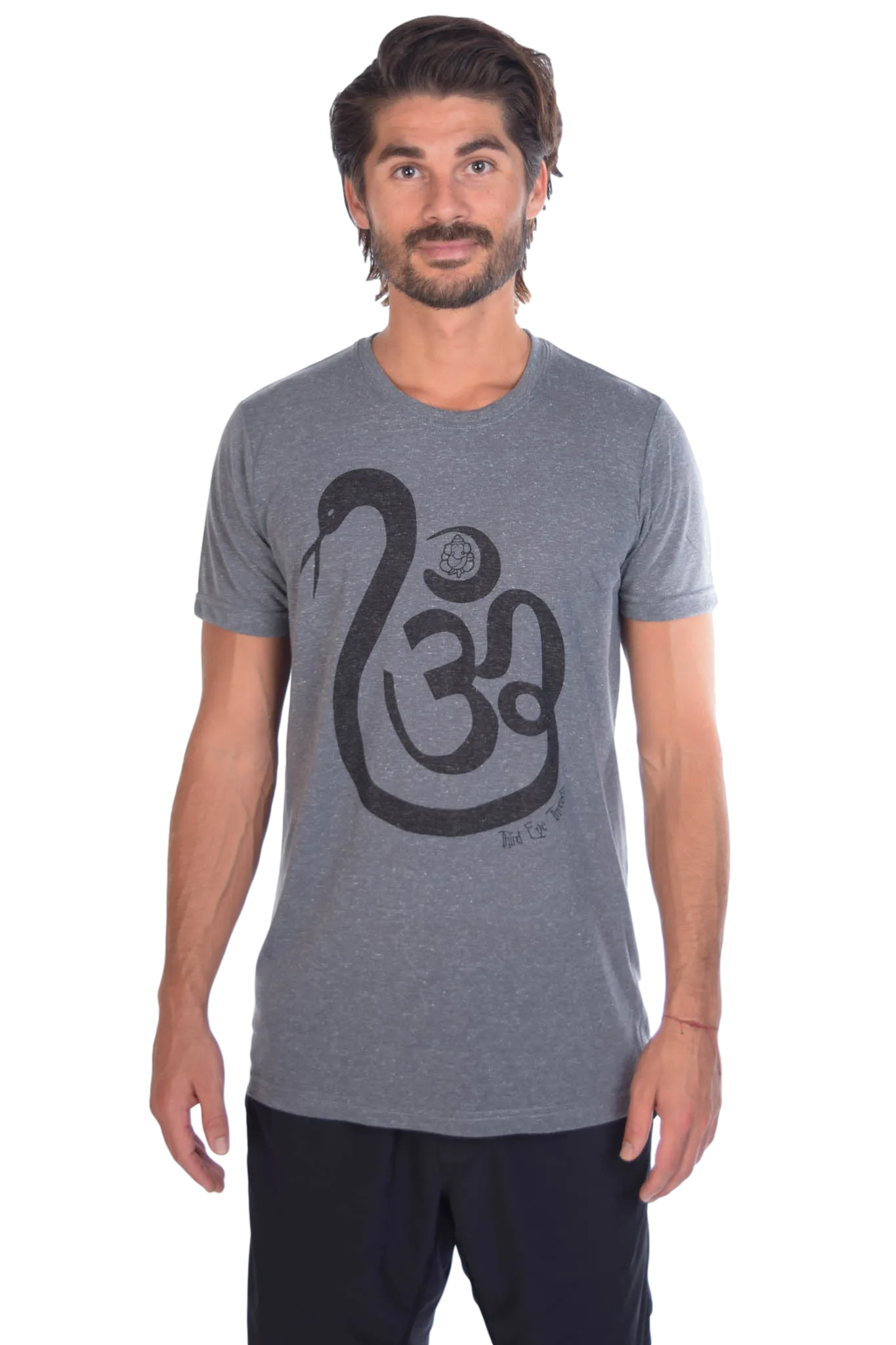 Shakti Snake Om on Linen Blend Crew Neck