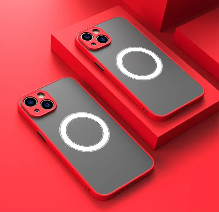 Shockproof Armor Matte Luxury Magnetic Magsafe iPhone Case For Wireless Charging