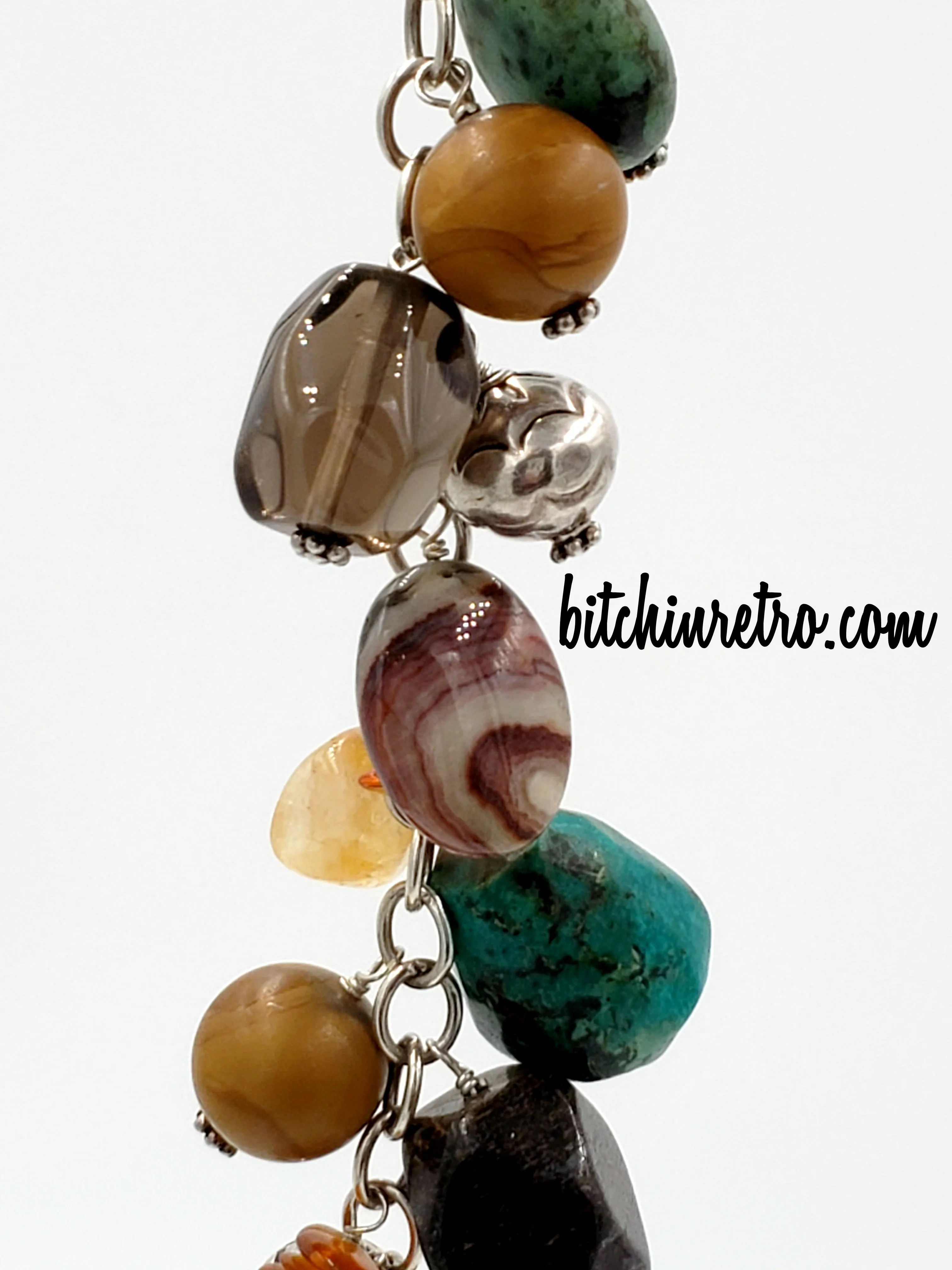 Silpada Sterling Silver and Semi-Precious Stone Charm Bracelet