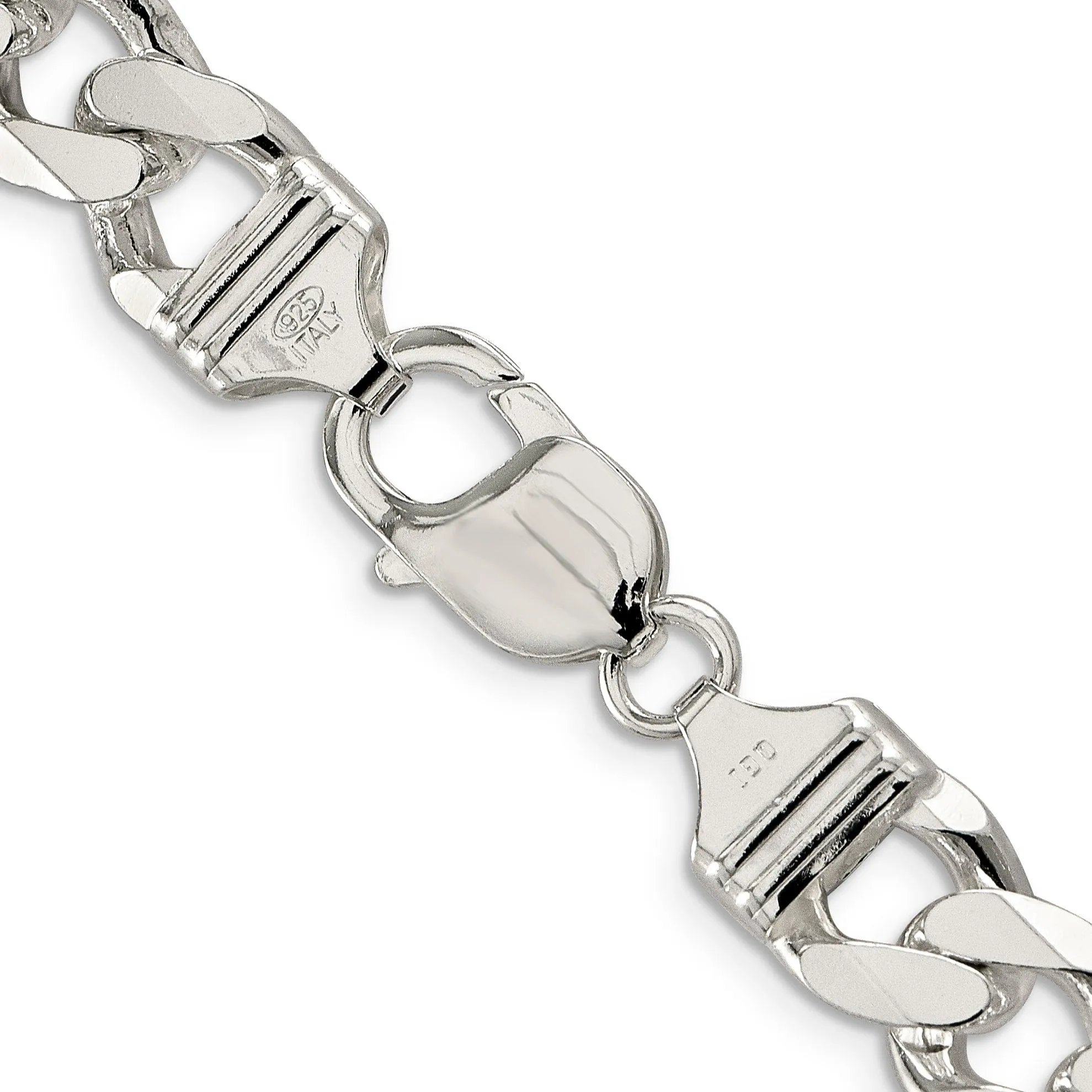 Silver 10.50-mm Solid Pave Link Curb Chain
