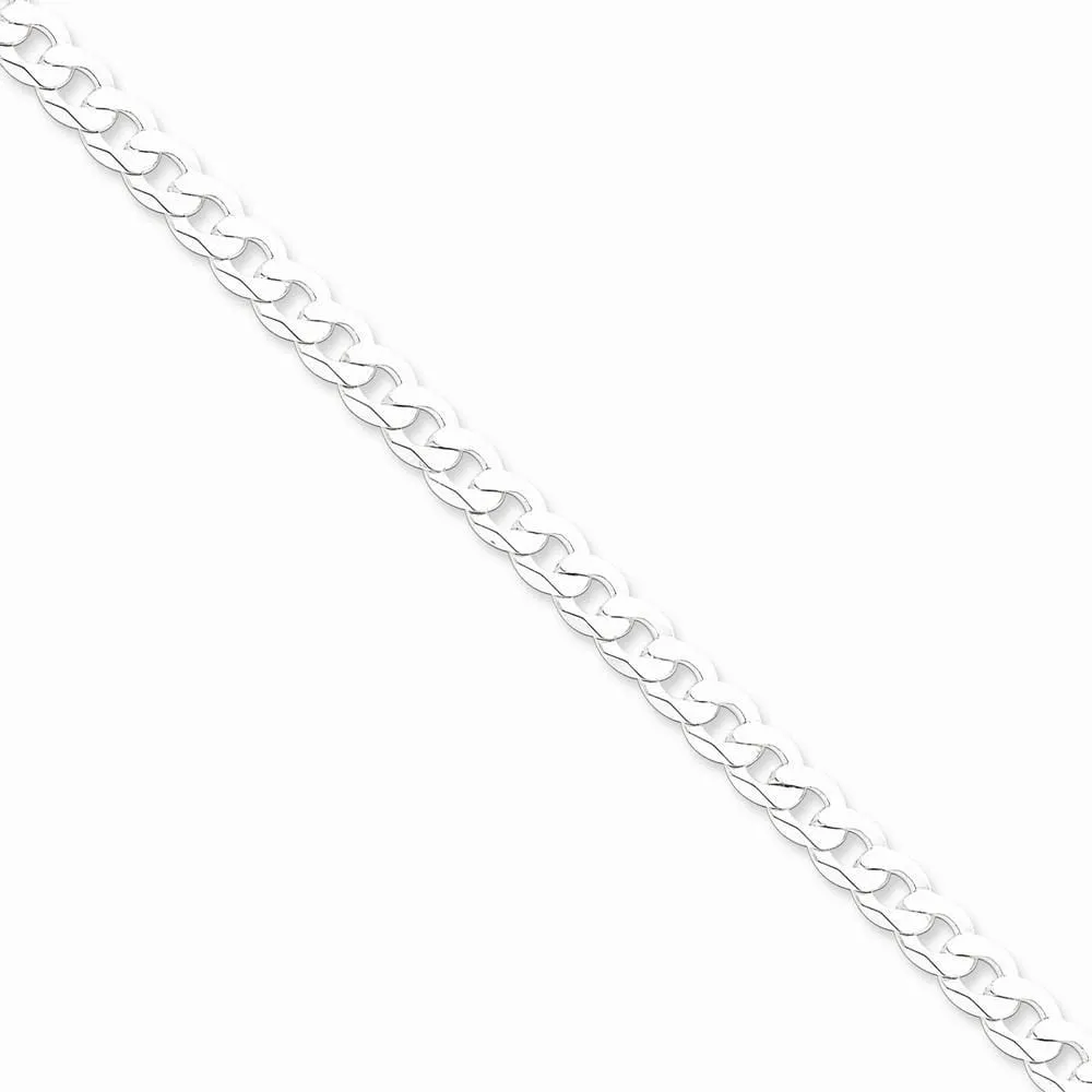 Silver 5.50-mm Solid Beveled Link Curb Chain