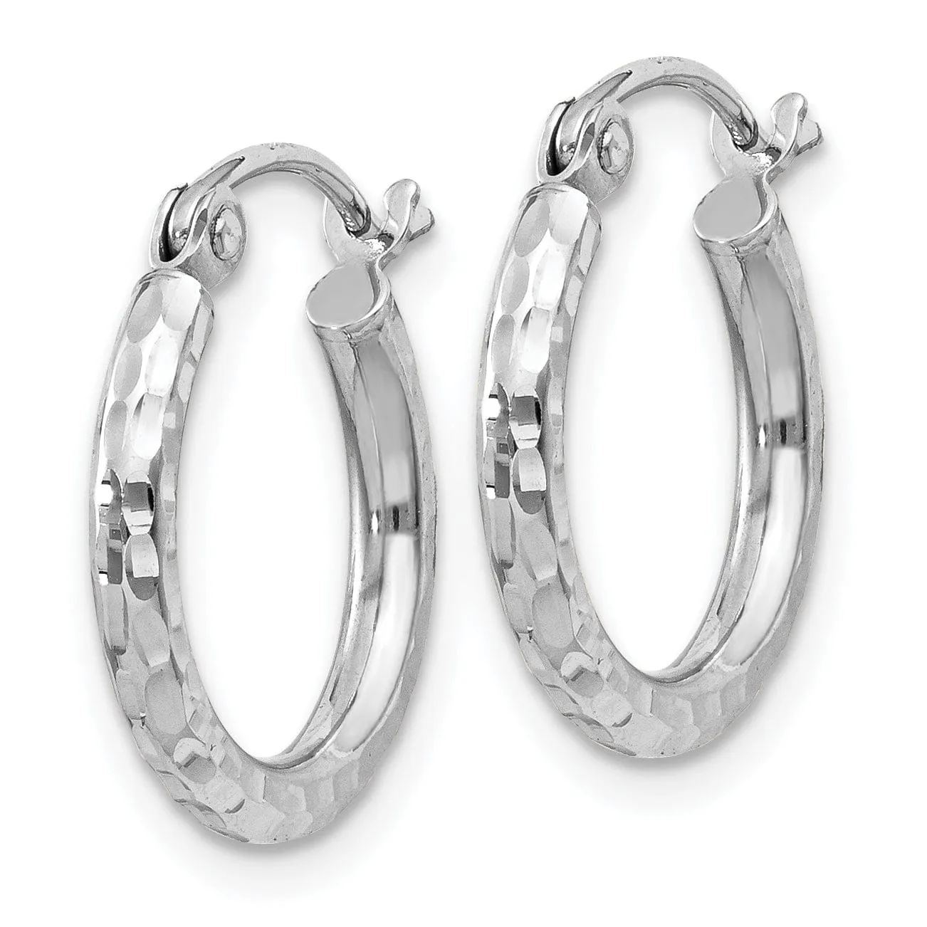 Silver D.C Hollow Round Hoop Wire Cluch Earring
